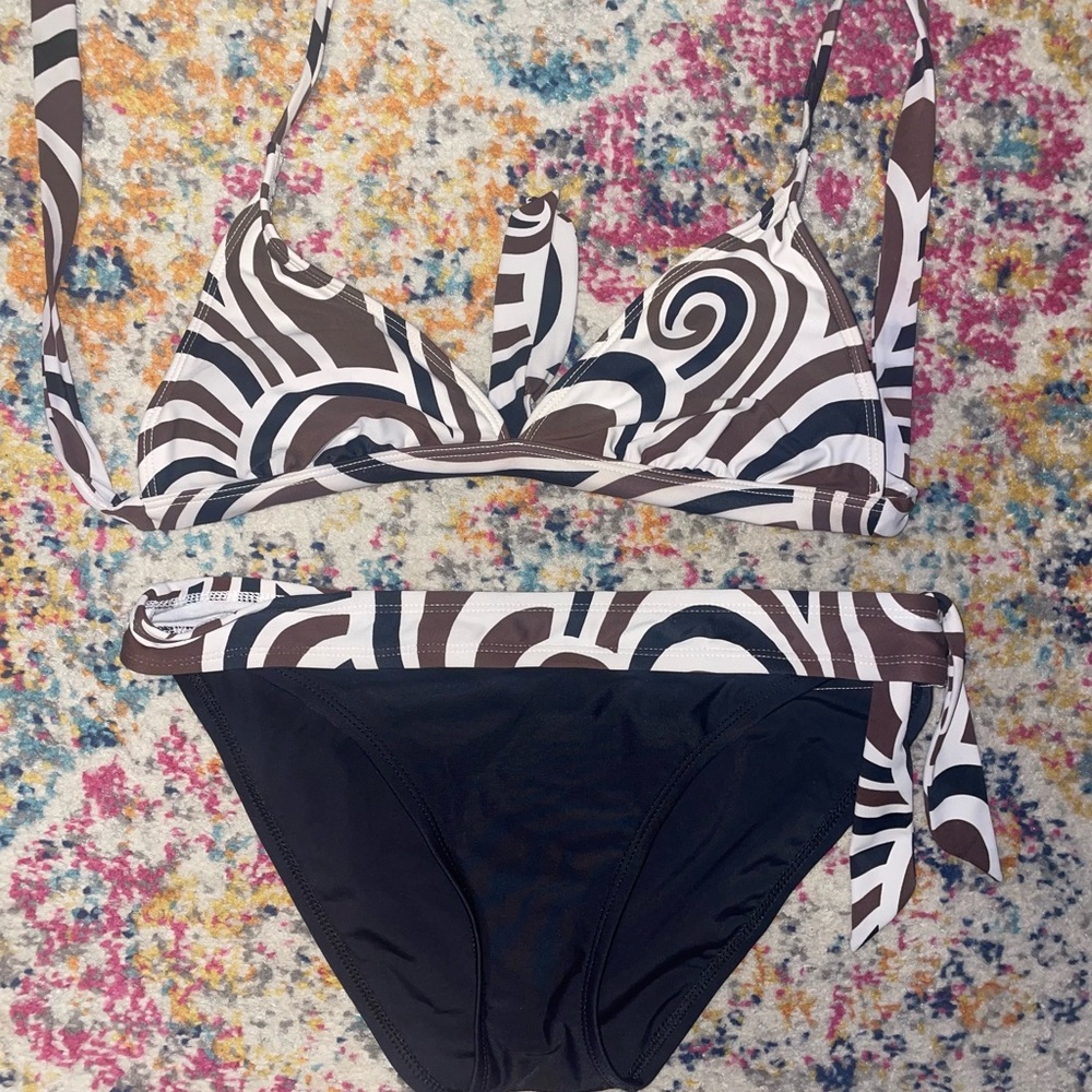 Aria Brown and Black Bikini Swimwear